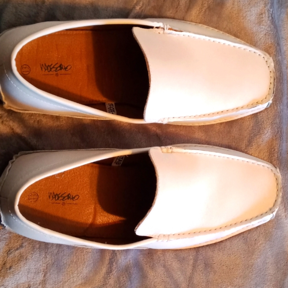 Mossimo Men's White Leather Loafers Size 13